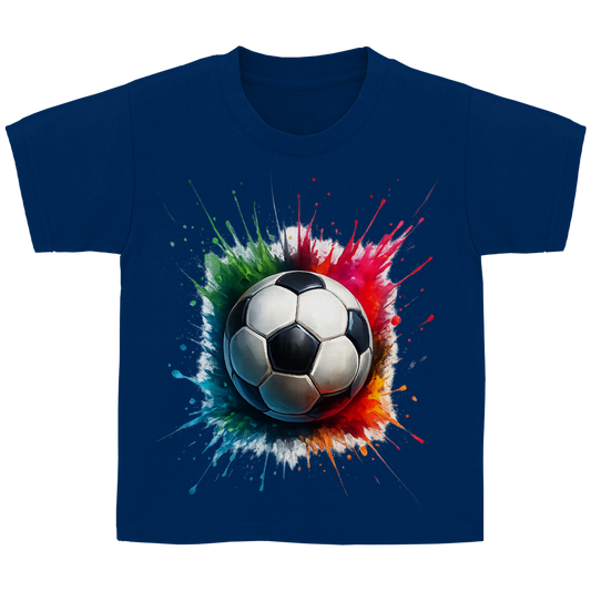 Kinder Basic T-Shirt Fußball bunt