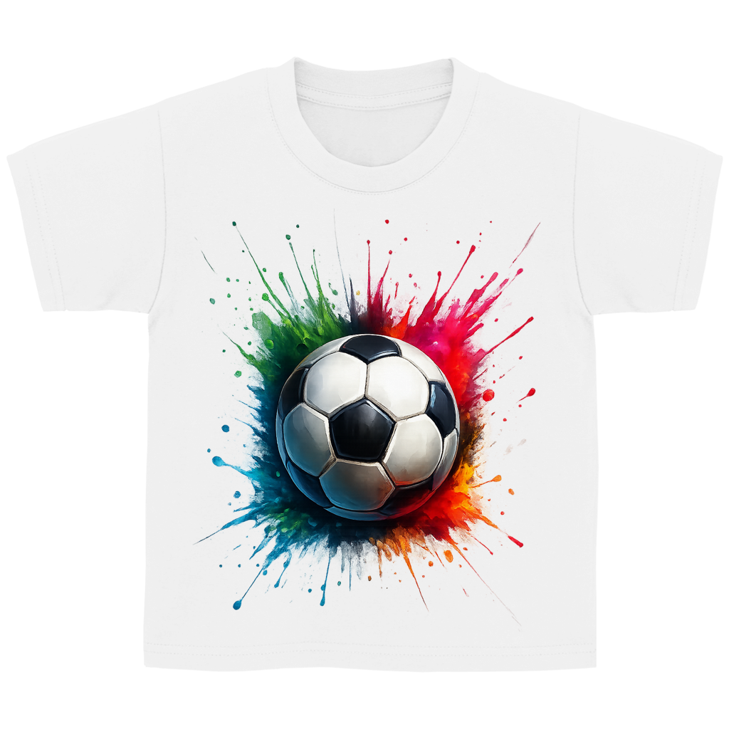 Kinder Basic T-Shirt Fußball bunt