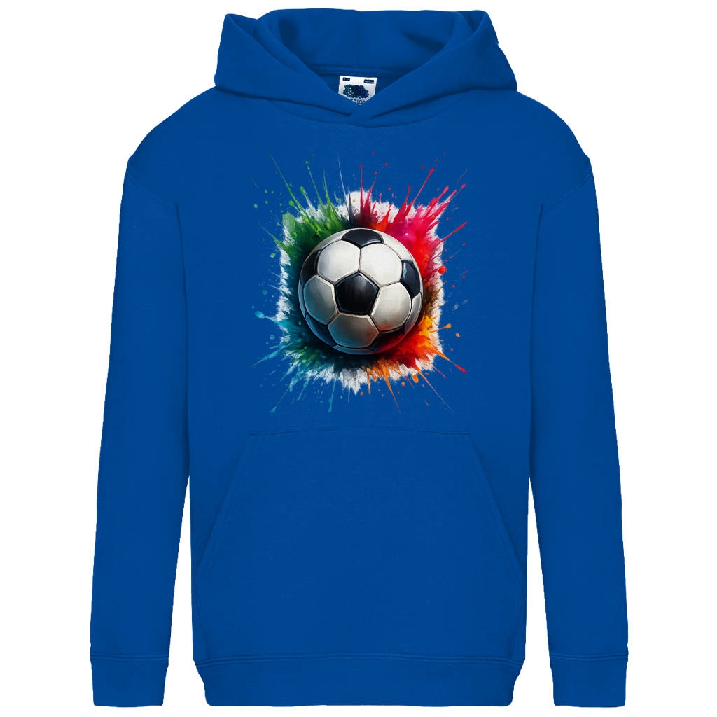 Kids Basic Hoodie Fußball bunt