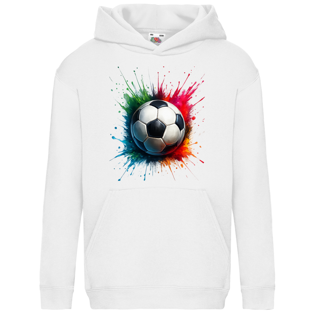 Kids Basic Hoodie Fußball bunt