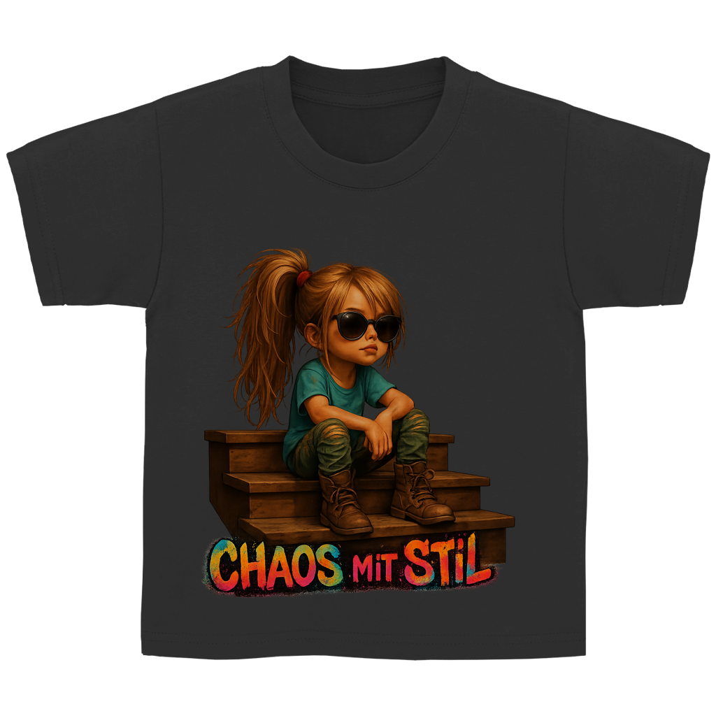 Kinder Basic T-Shirt Chaos mit Stil Girl