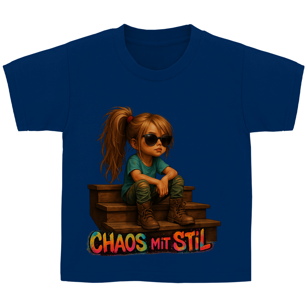 Kinder Basic T-Shirt Chaos mit Stil Girl