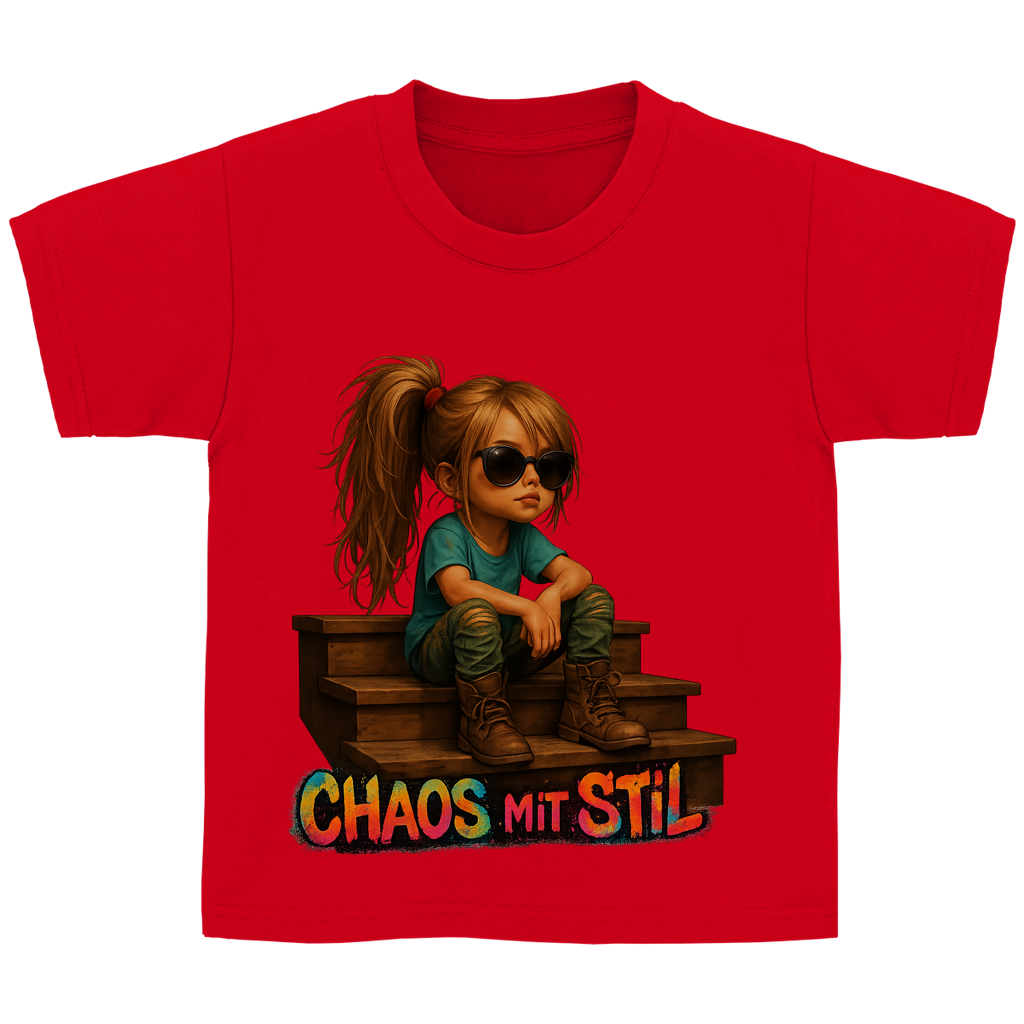 Kinder Basic T-Shirt Chaos mit Stil Girl