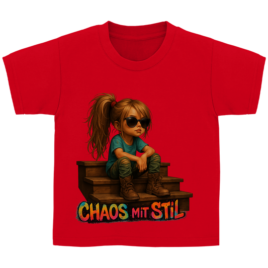 Kinder Basic T-Shirt Chaos mit Stil Girl