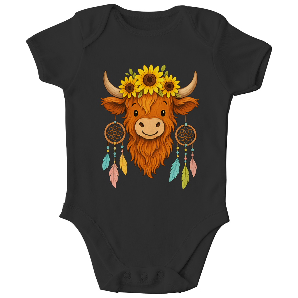 Kinder Bio Body Hochlandrind Sonnenblumen Comic