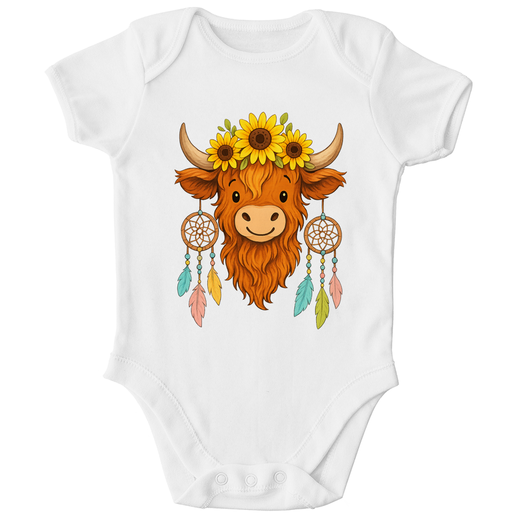 Kinder Bio Body Hochlandrind Sonnenblumen Comic