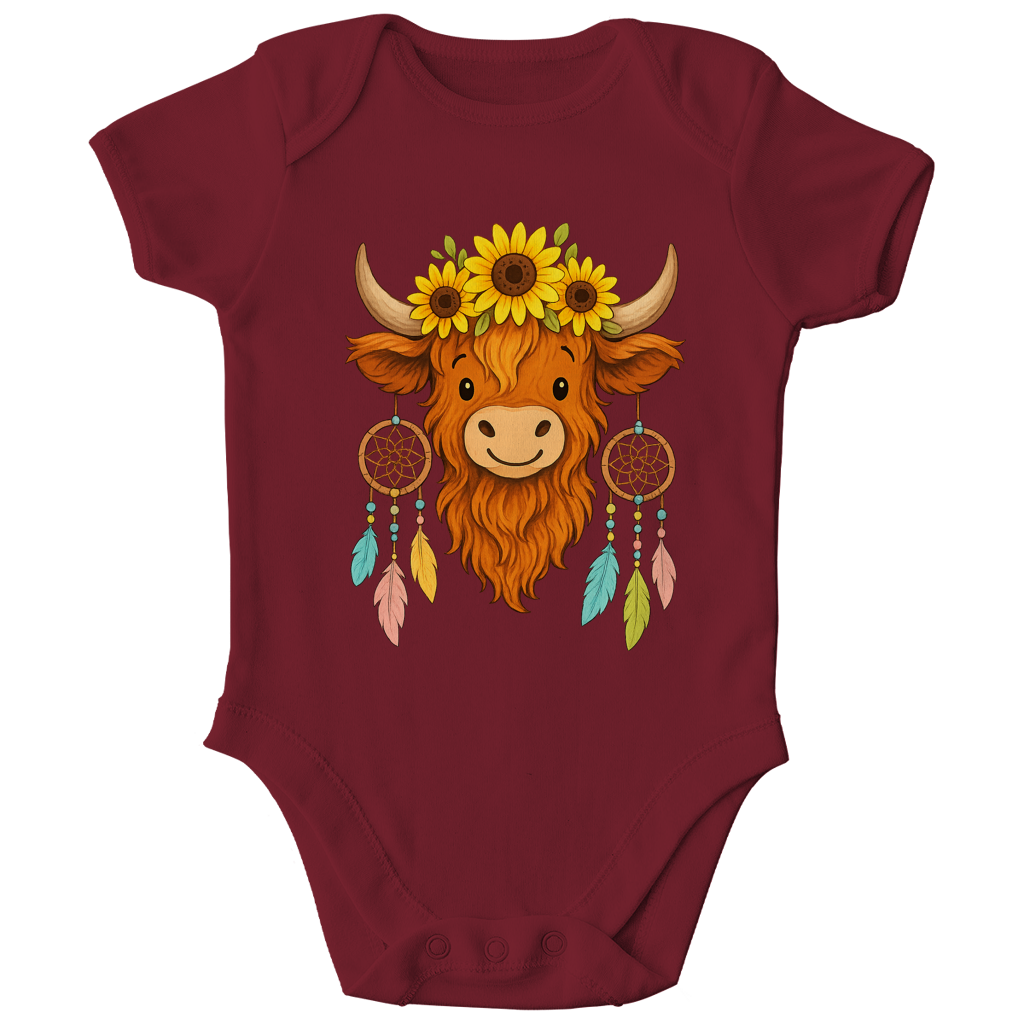Kinder Bio Body Hochlandrind Sonnenblumen Comic