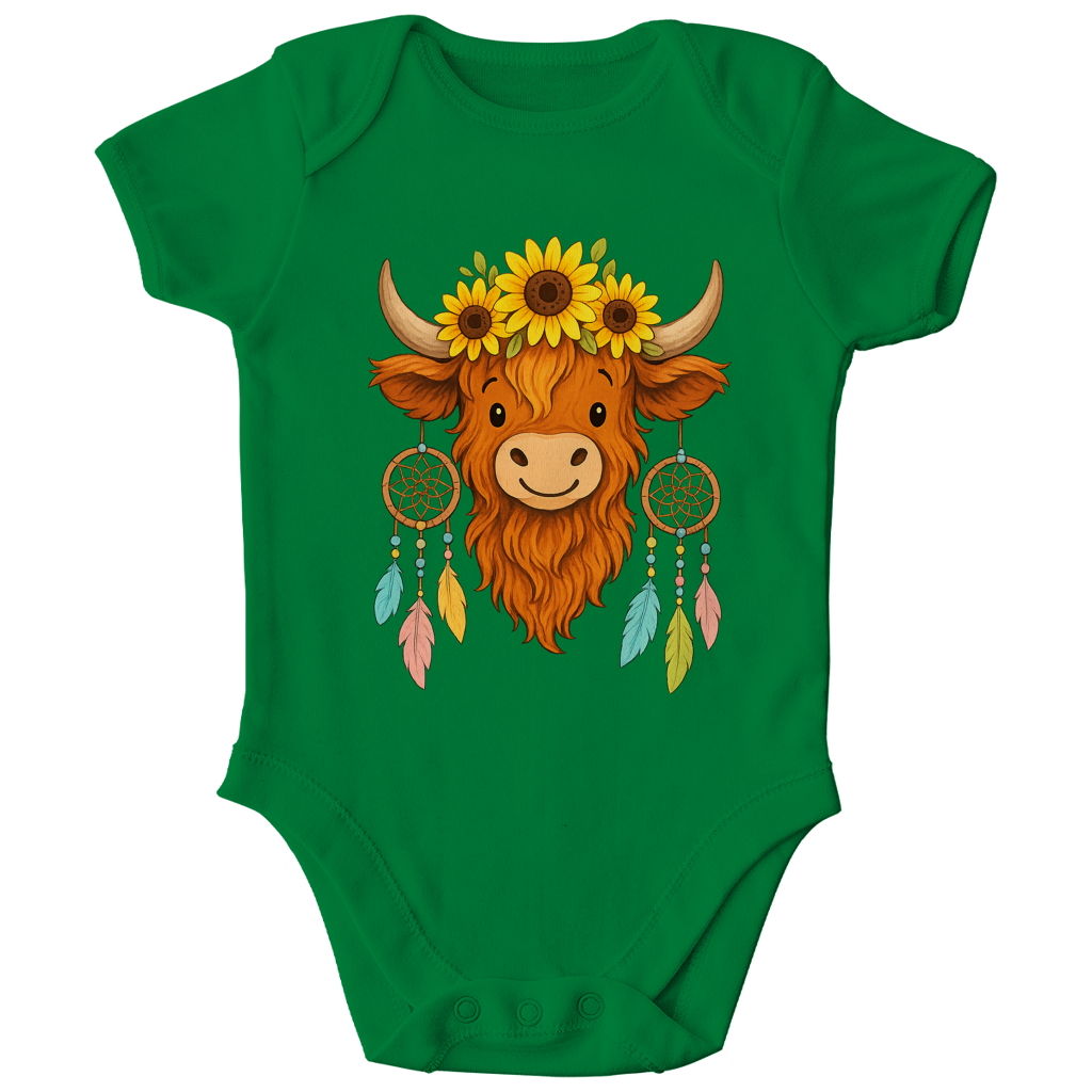 Kinder Bio Body Hochlandrind Sonnenblumen Comic