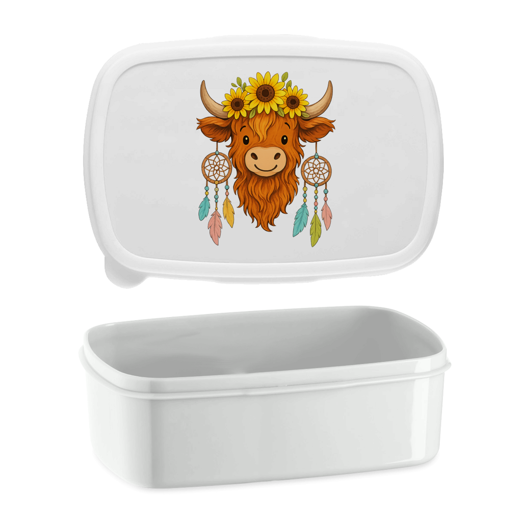 Lunchbox Hochlandrind Sonnenblumen Comic
