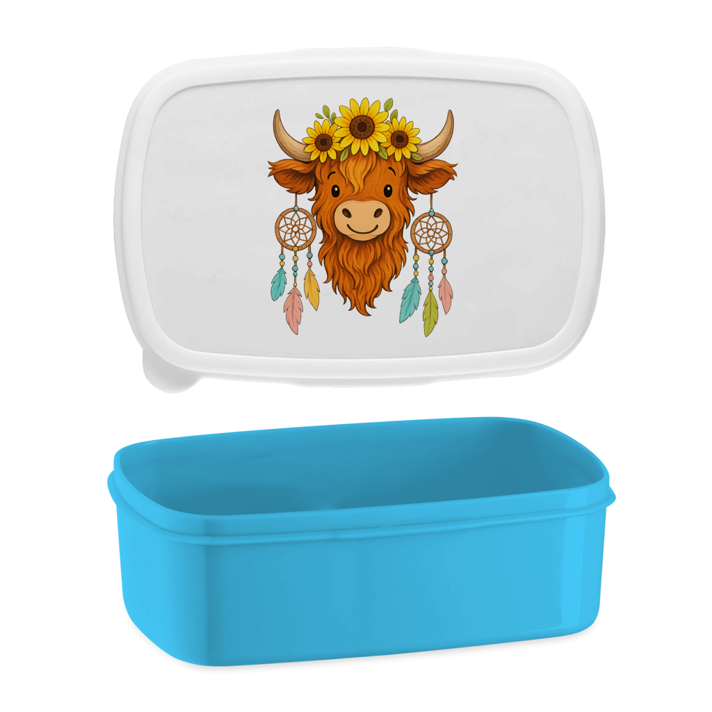 Lunchbox Hochlandrind Sonnenblumen Comic