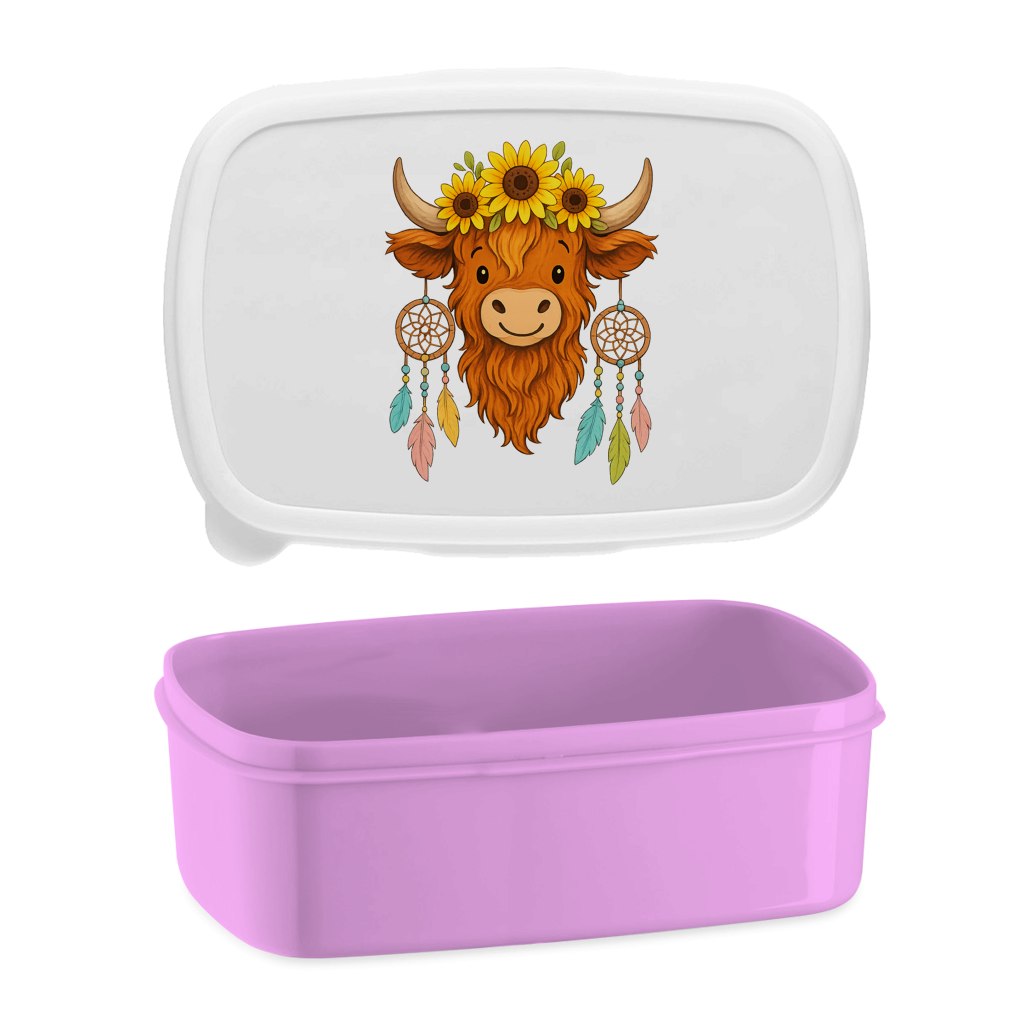 Lunchbox Hochlandrind Sonnenblumen Comic