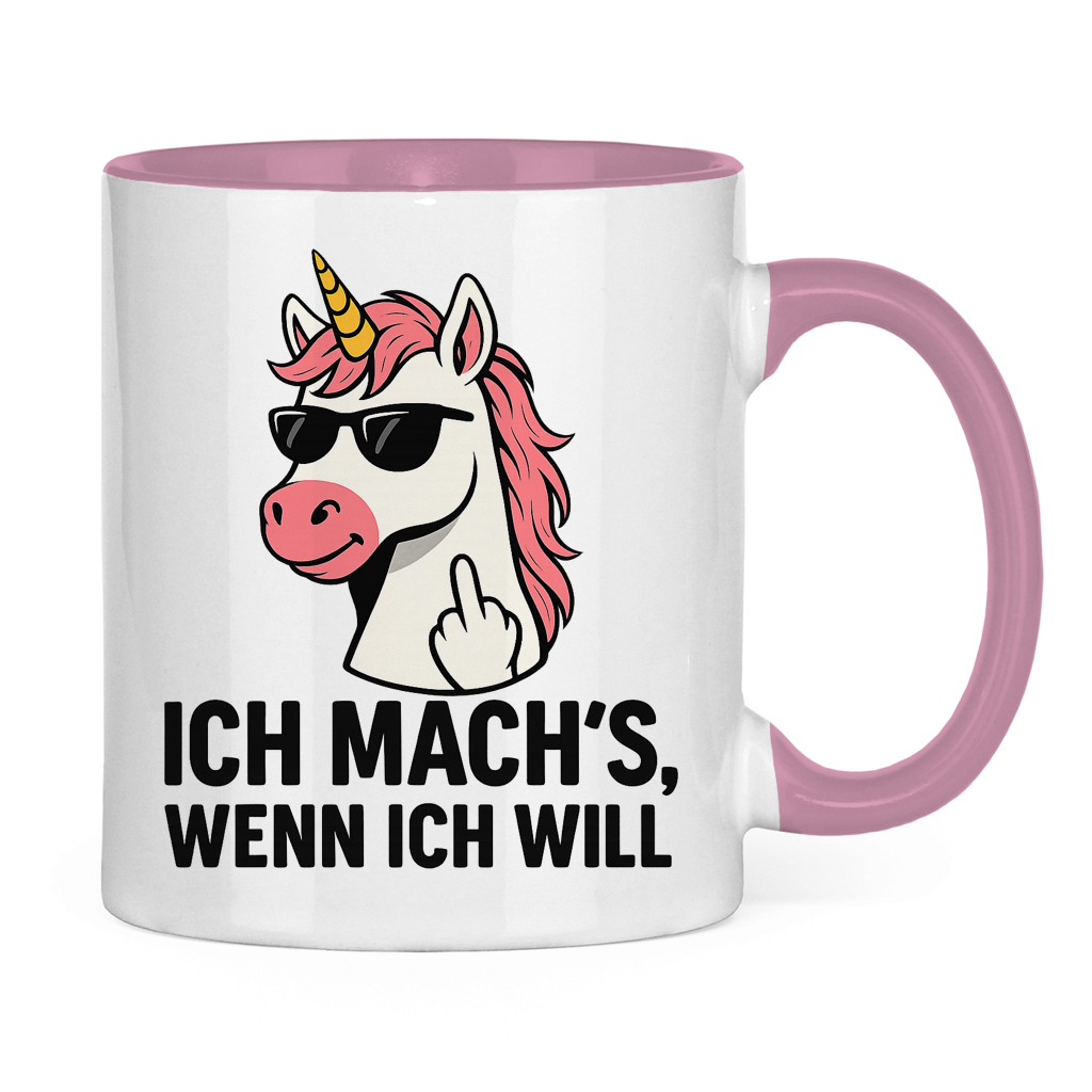 Tasse zweifarbig Einhorn ich machs wenn ich will