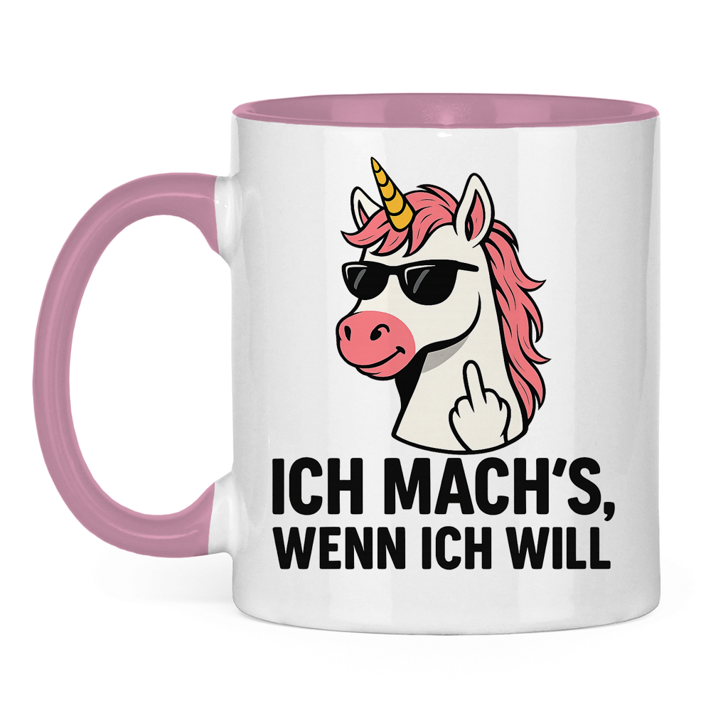 Tasse zweifarbig Einhorn ich machs wenn ich will