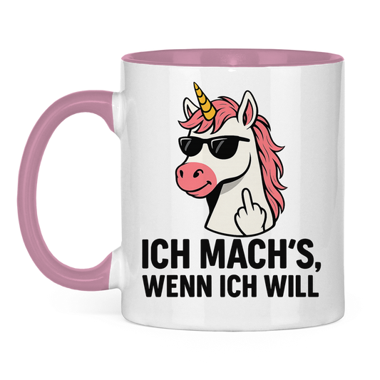 Tasse zweifarbig Einhorn ich machs wenn ich will