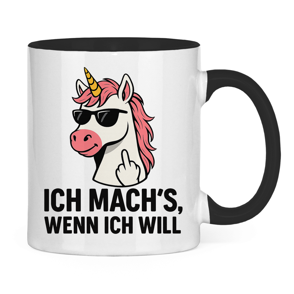 Tasse zweifarbig Einhorn ich machs wenn ich will