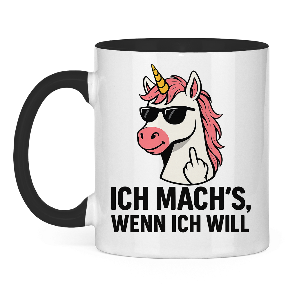 Tasse zweifarbig Einhorn ich machs wenn ich will