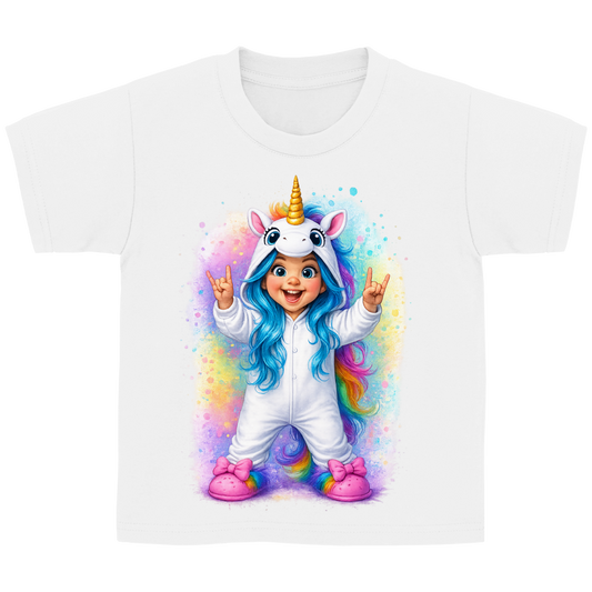 Kinder Basic T-Shirt Girl Einhornkostüm