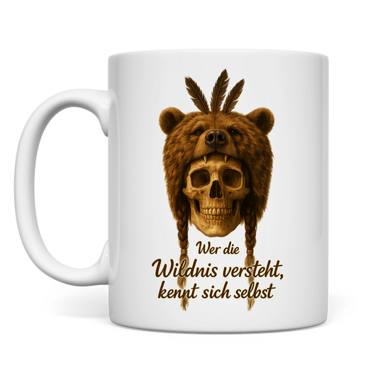 Tasse Schädel mit Bär wer die Wildnis versteht