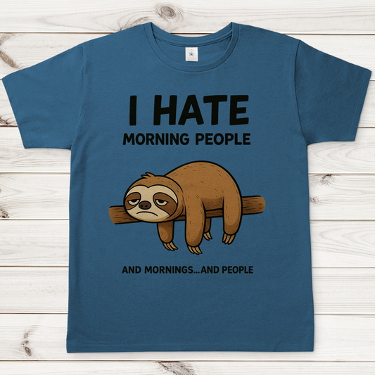 Herren T-Shirt Faultier Hate Morning People