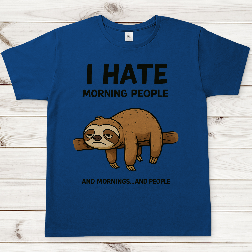 Herren T-Shirt Faultier Hate Morning People