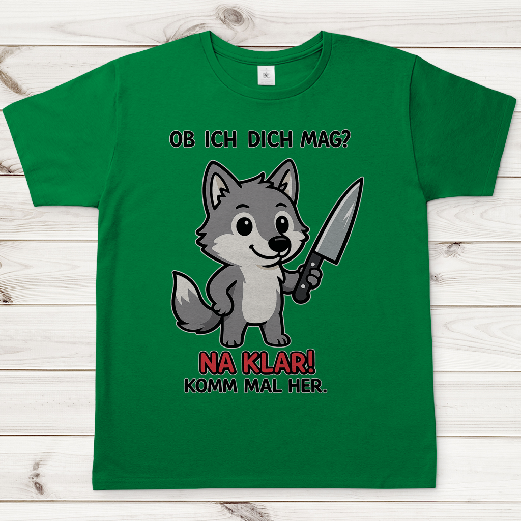 Herren T-Shirt Wolf mit Spruch Na Klar