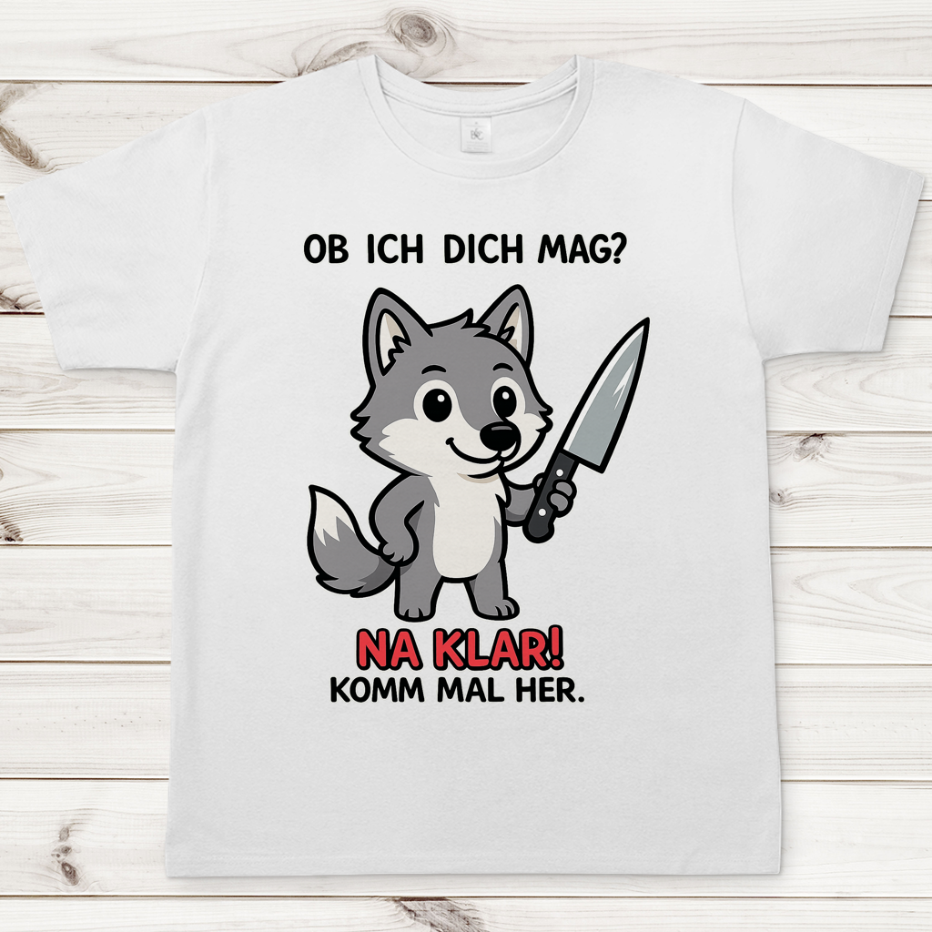 Herren T-Shirt Wolf mit Spruch Na Klar