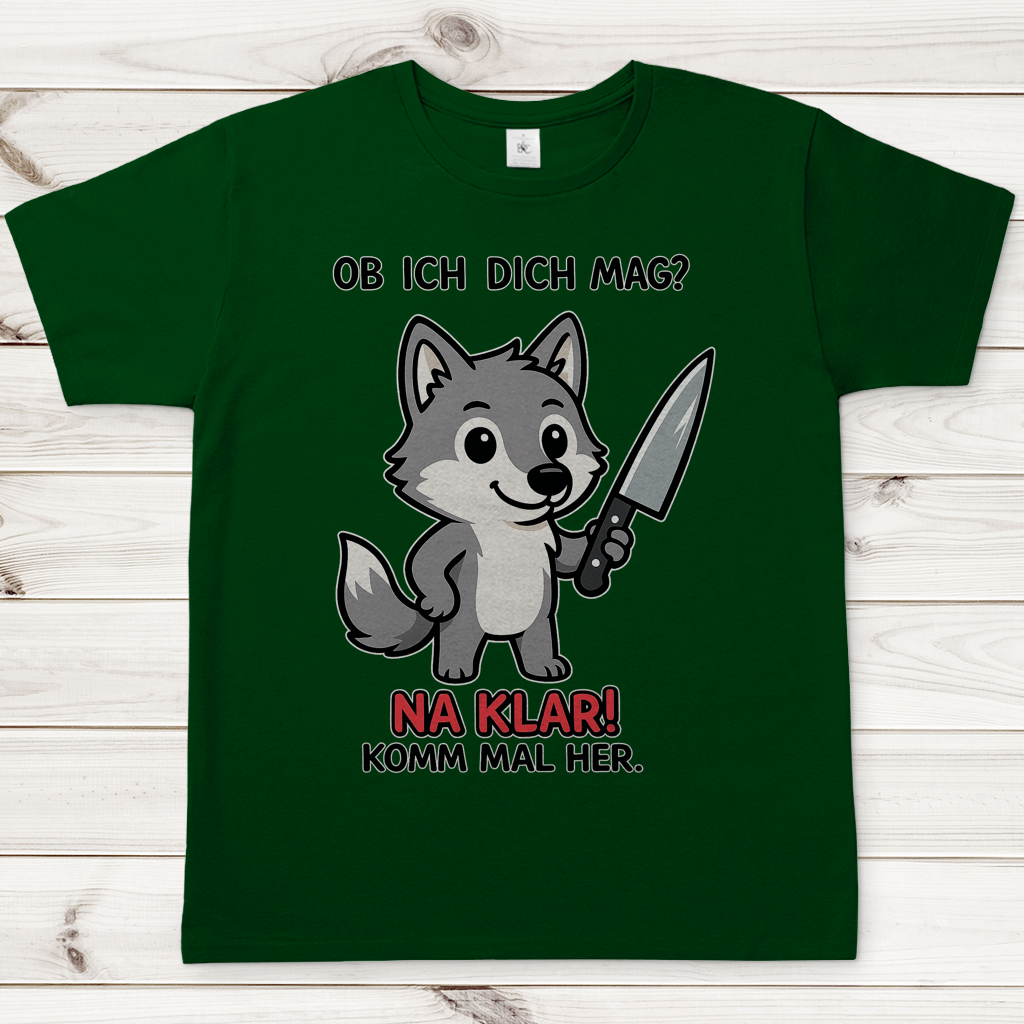 Herren T-Shirt Wolf mit Spruch Na Klar