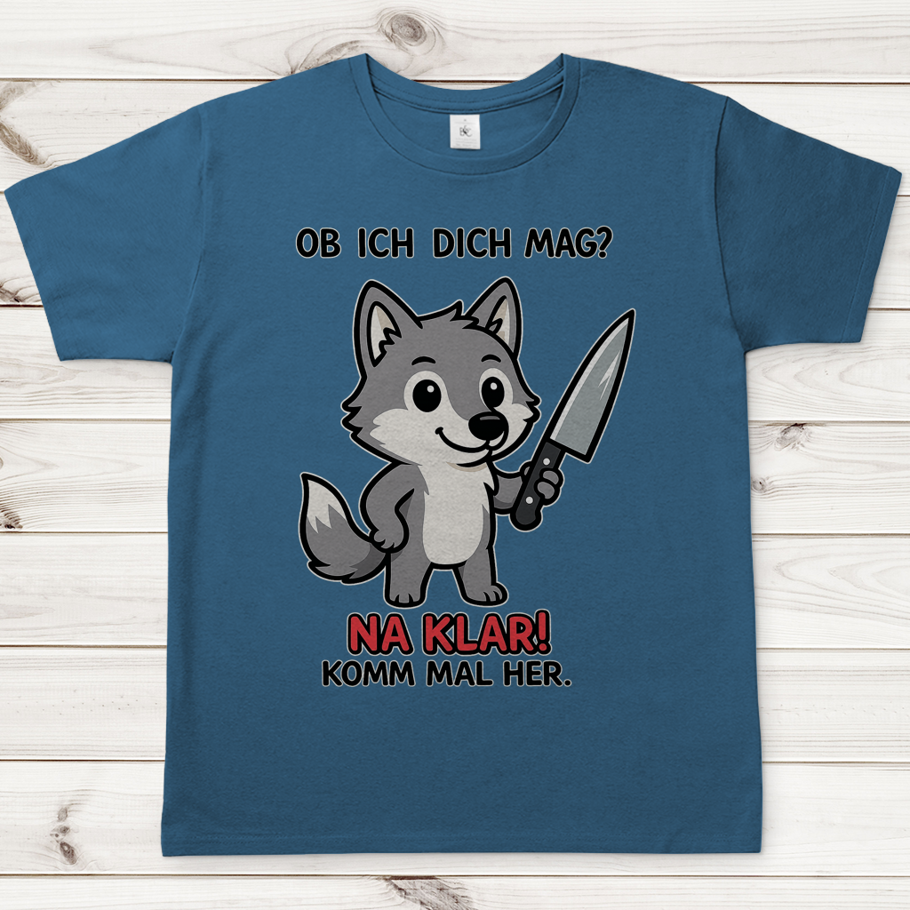 Herren T-Shirt Wolf mit Spruch Na Klar