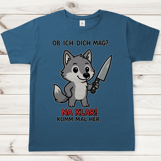 Herren T-Shirt Wolf mit Spruch Na Klar
