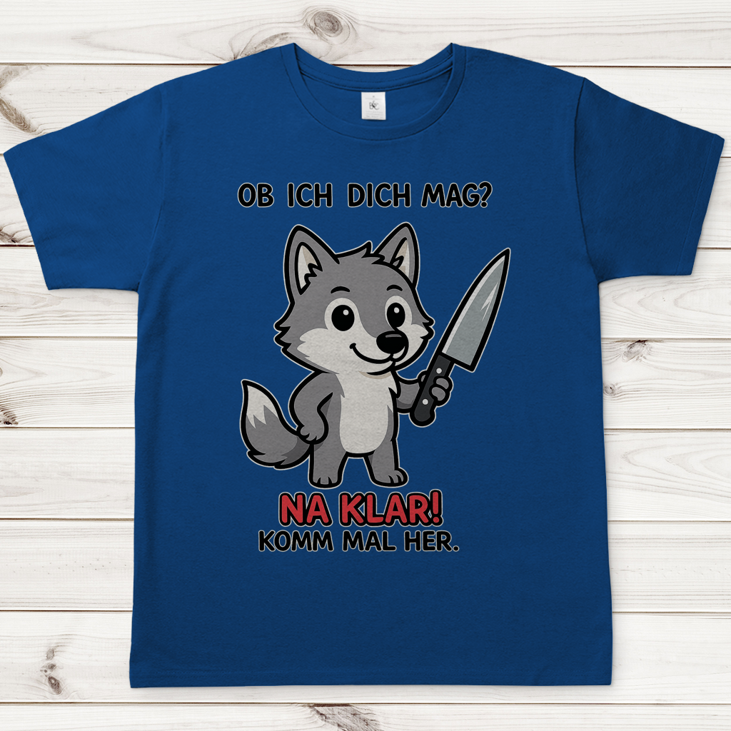 Herren T-Shirt Wolf mit Spruch Na Klar