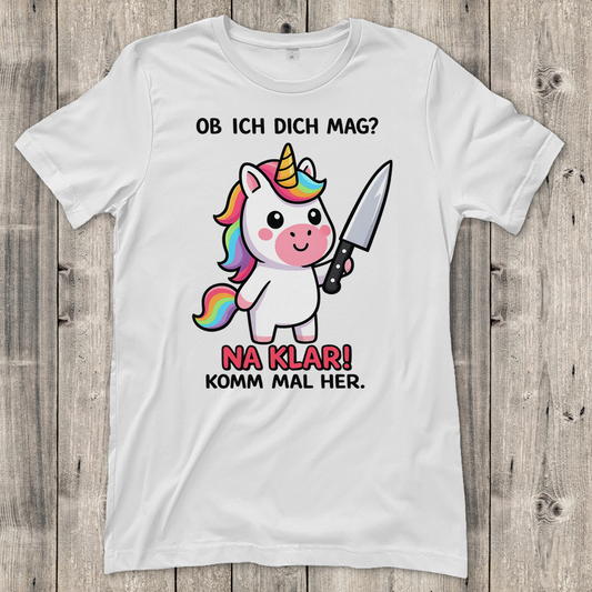 Damen T-Shirt Einhorn Na Klar