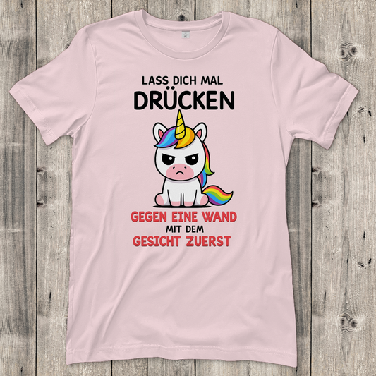 Damen T-Shirt Einhorn lass dich mal drücken