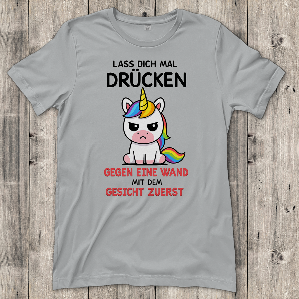 Damen T-Shirt Einhorn lass dich mal drücken