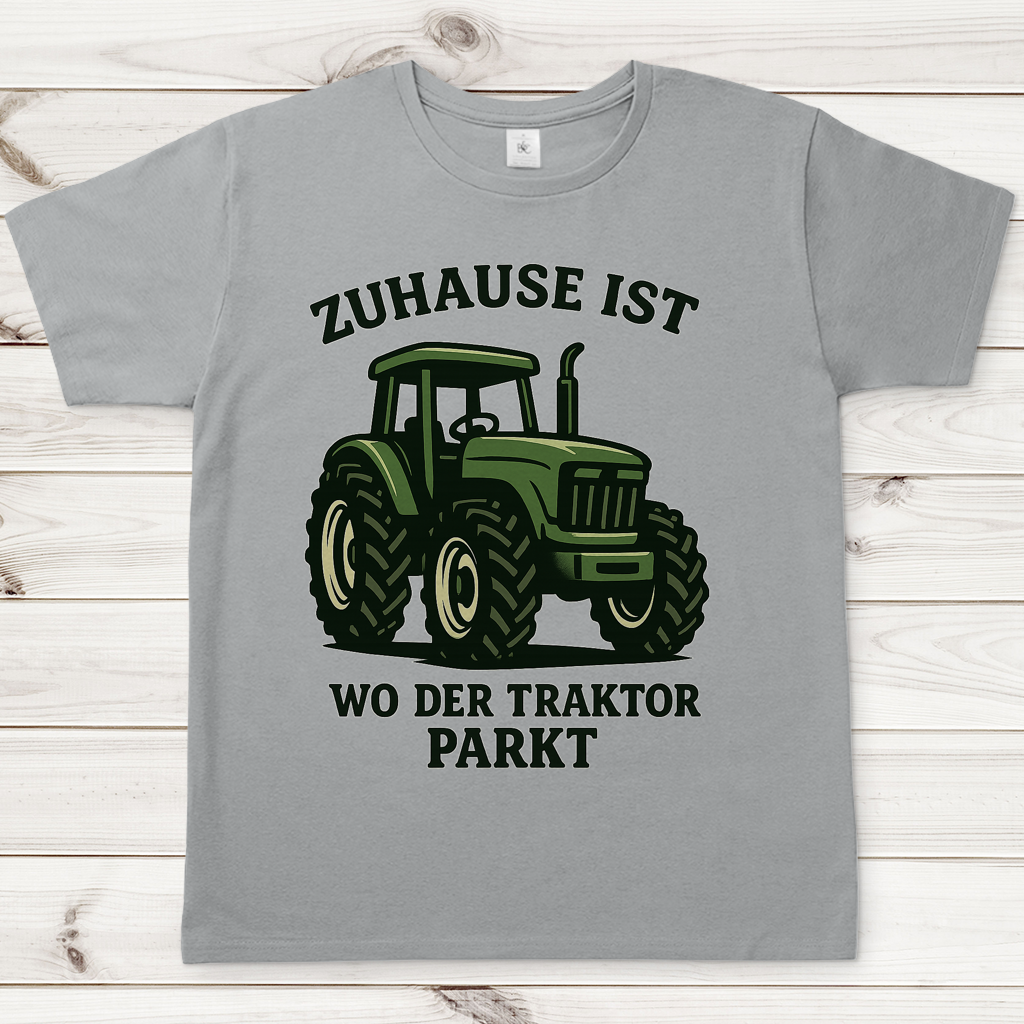 Herren T-Shirt Dorf Zuhause ist wo der Traktor parkt