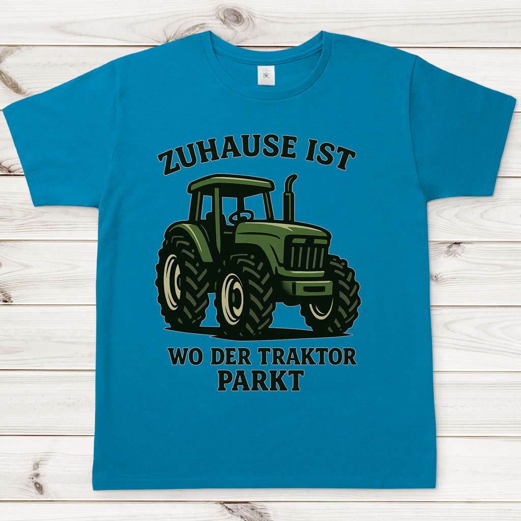 Herren T-Shirt Dorf Zuhause ist wo der Traktor parkt