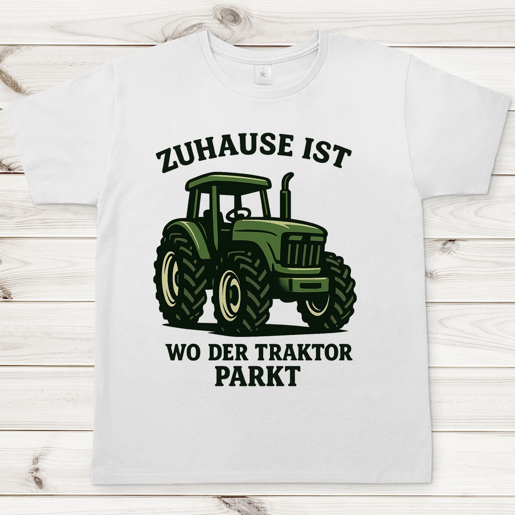 Herren T-Shirt Dorf Zuhause ist wo der Traktor parkt