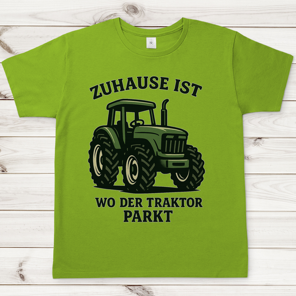 Herren T-Shirt Dorf Zuhause ist wo der Traktor parkt