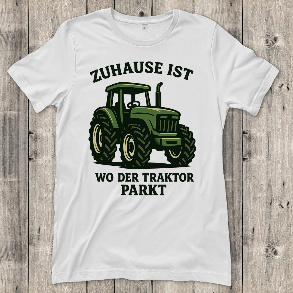 Damen T-Shirt Dorf Zuhause ist wo der Traktor parkt