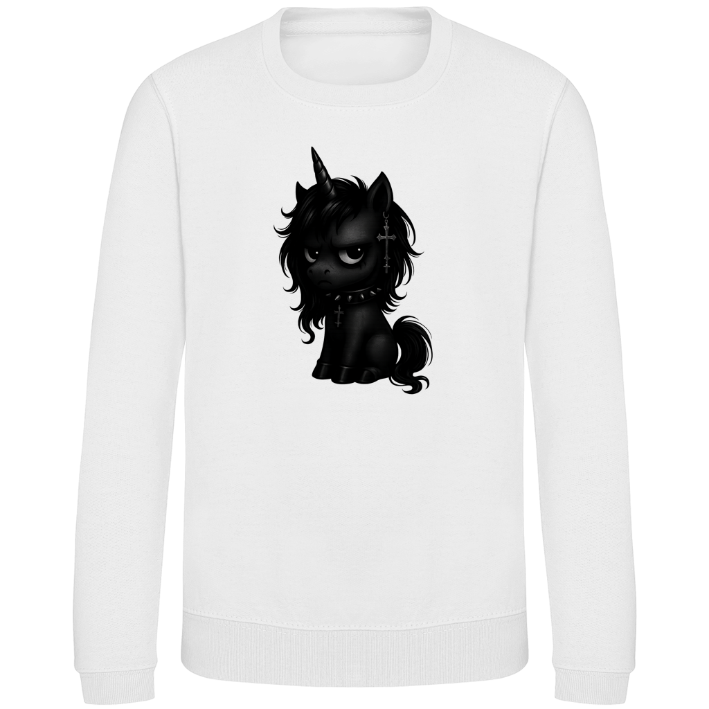 Kinder Sweatshirt Einhorn schwarz mit Stachelhalsband