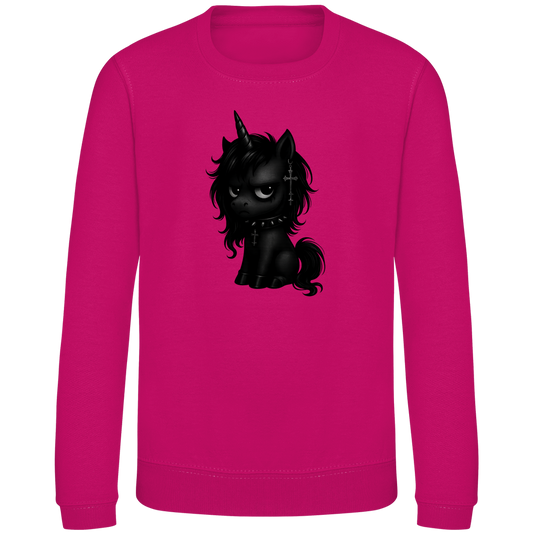 Kinder Sweatshirt Einhorn schwarz mit Stachelhalsband