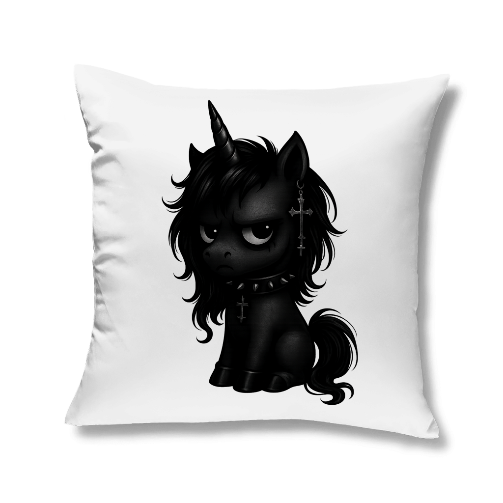 Kopfkissen Einhorn schwarz mit Stachelhalsband