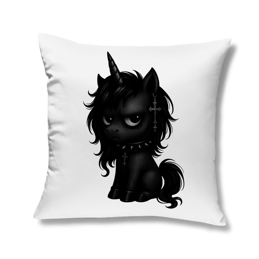 Kopfkissen Einhorn schwarz mit Stachelhalsband