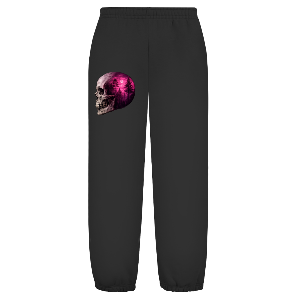 Oversize Fluffy Sweatpants Schädel Wald Pink