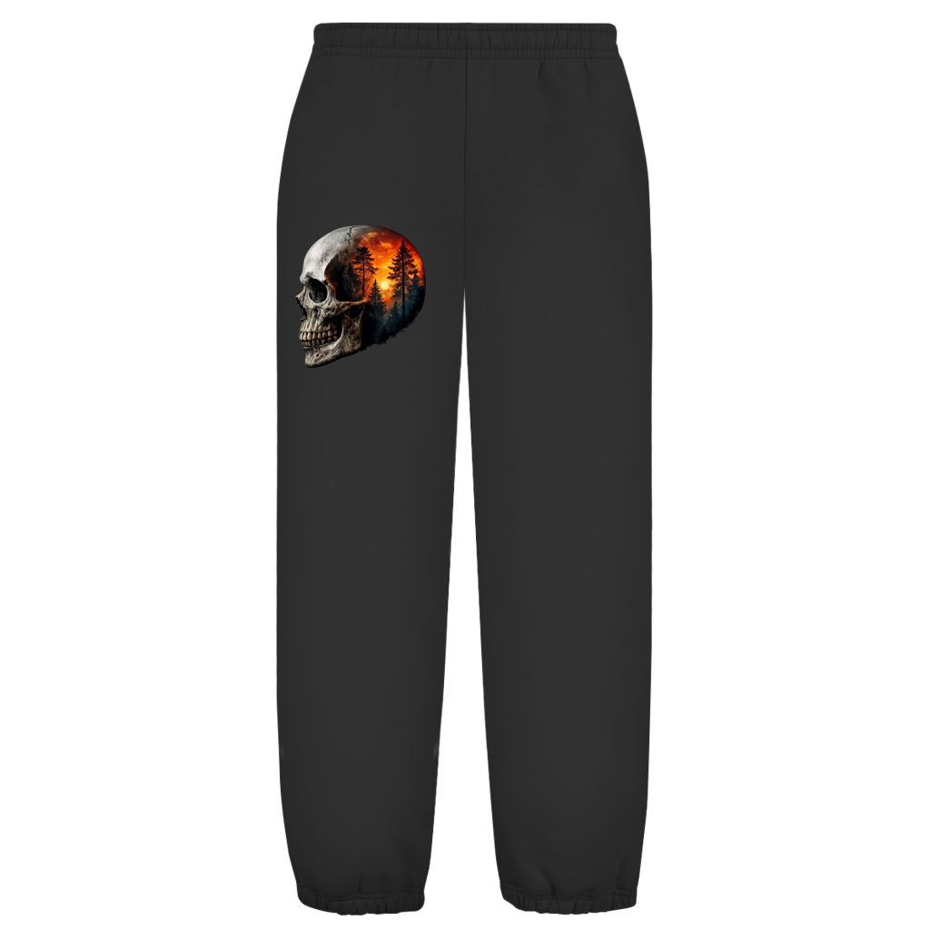 Oversize Fluffy Sweatpants Schädel Wald Orange