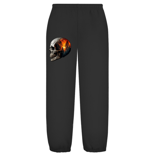 Oversize Fluffy Sweatpants Schädel Wald Orange