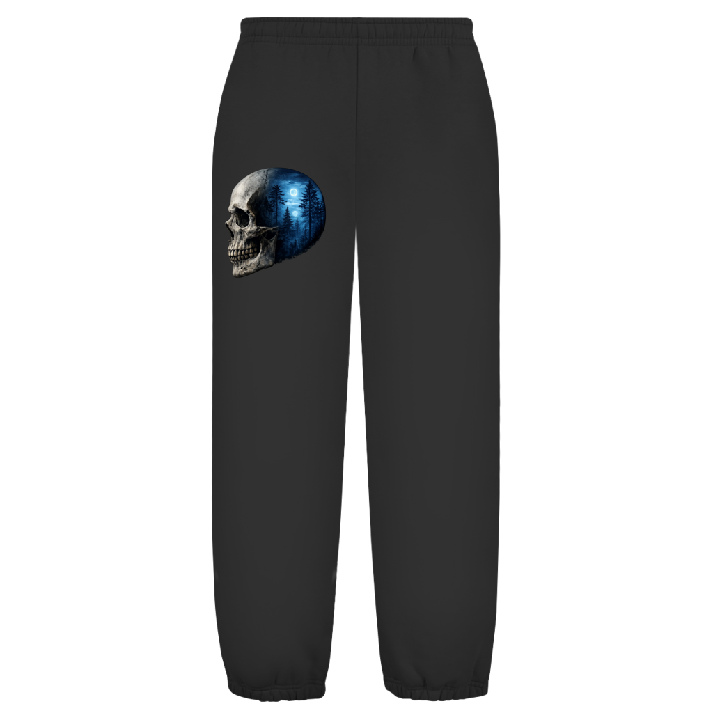 Oversize Fluffy Sweatpants Schädel Wald blau