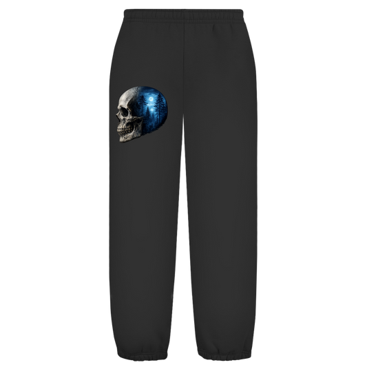 Oversize Fluffy Sweatpants Schädel Wald blau