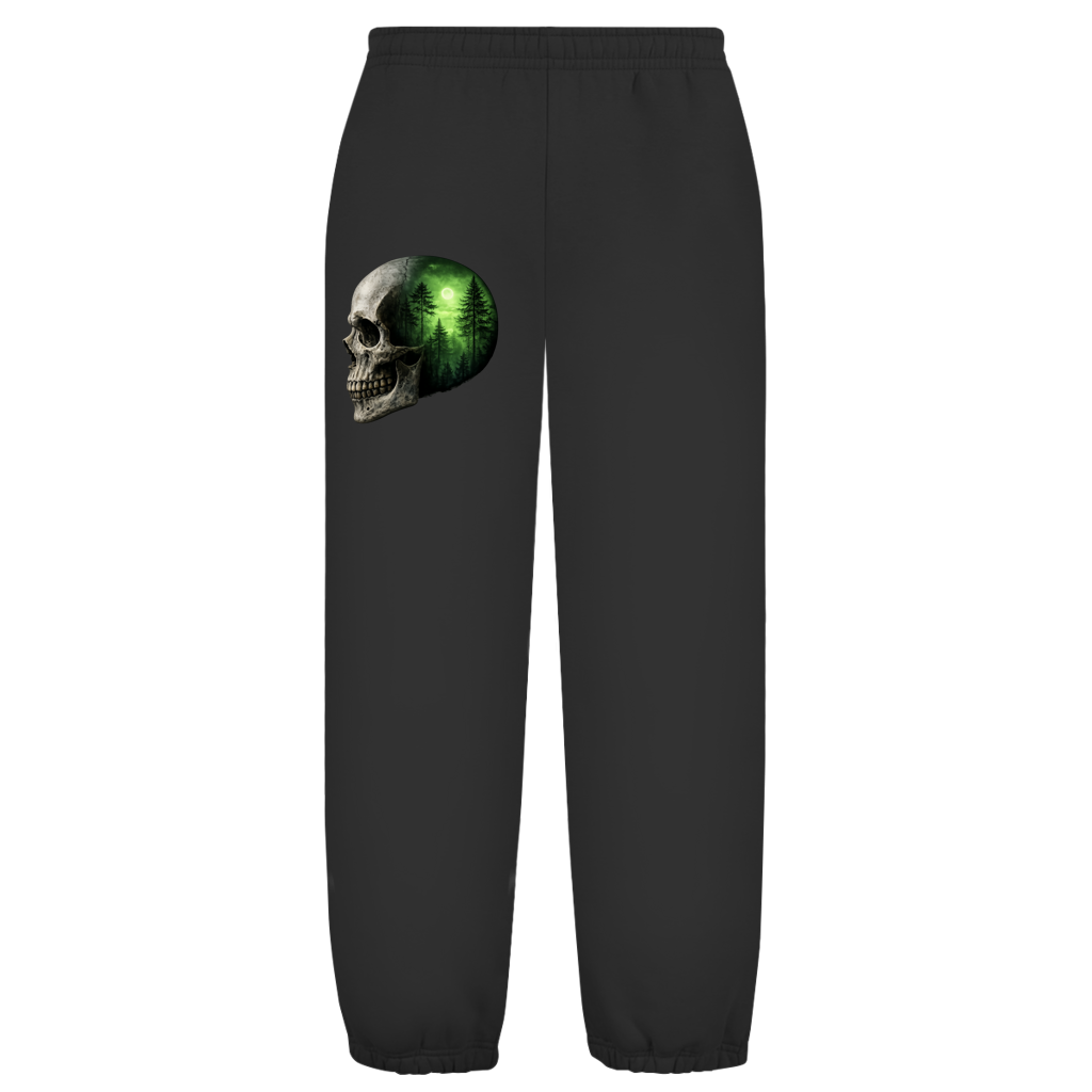 Oversize Fluffy Sweatpants Schädel Wald grün