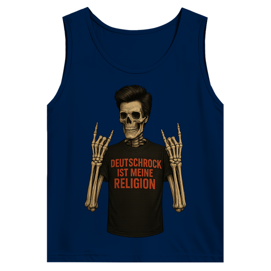 Herren Basic Tank Top Skelett Mann Deutschrock ist meine Religion