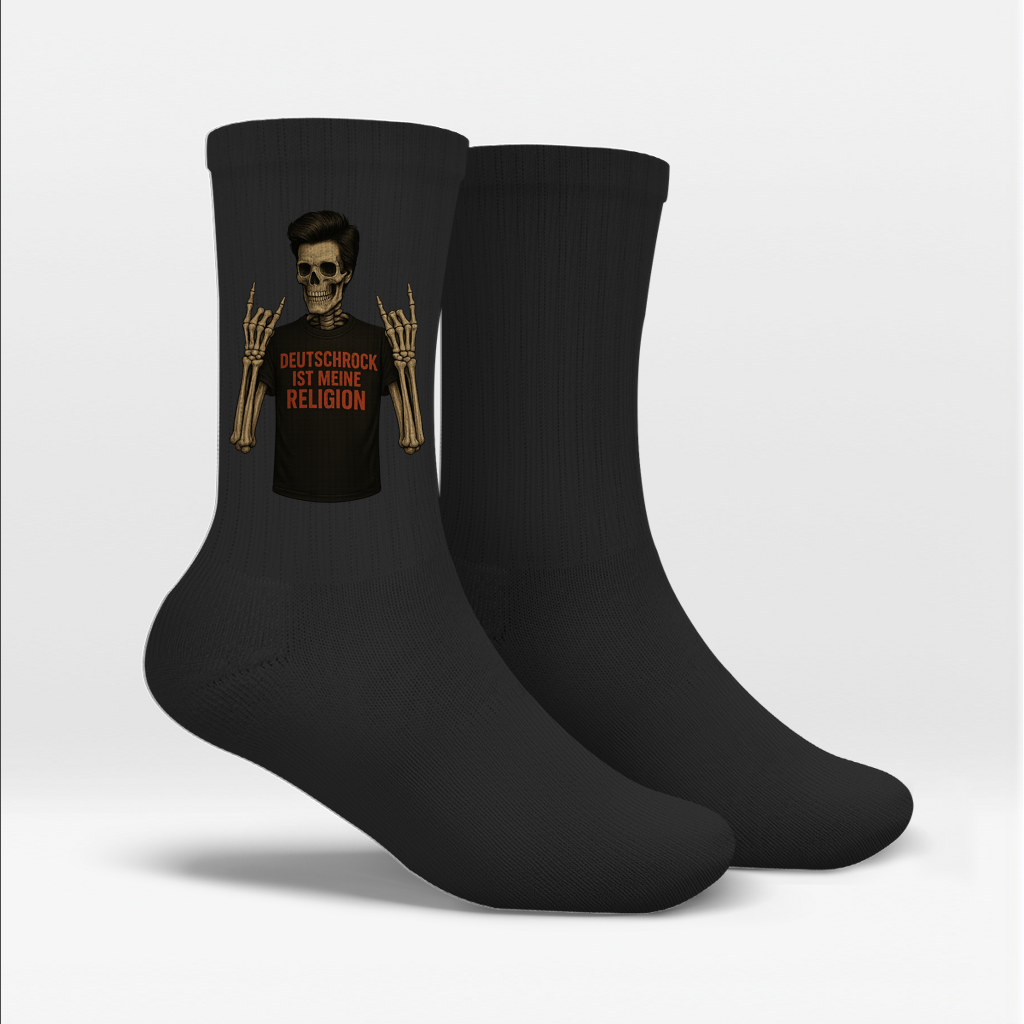 Socken Skelett Mann Deutschrock ist meine Religion